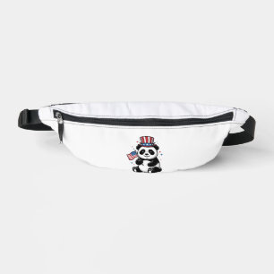 Vintage Patriotic Panda Flag Shirt Design_1 Bum Bags