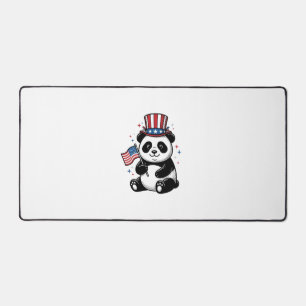 Vintage Patriotic Panda Flag Shirt Design_1 Desk Mat