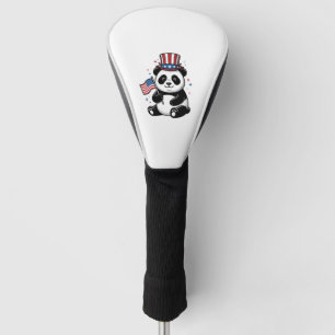 Vintage Patriotic Panda Flag Shirt Design_1 Golf Head Cover