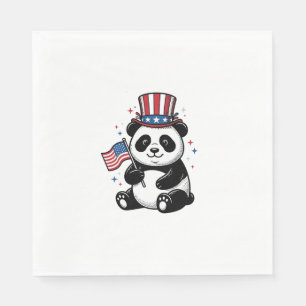 Vintage Patriotic Panda Flag Shirt Design_1 Napkin