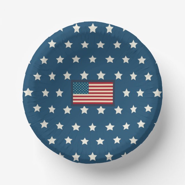 Vintage Patriotic Paper Bowls Plate (Front)