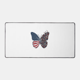 Vintage Patriotic Peace Butterfly Vector Art_1 Desk Mat