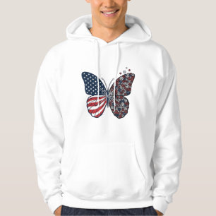 Vintage Patriotic Peace Butterfly Vector Art_1 Hoodie