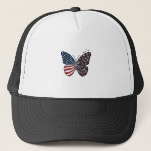 Vintage Patriotic Peace Butterfly Vector Art_1 Trucker Hat