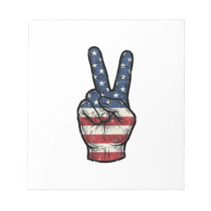 Vintage Patriotic Peace Hand Vector Shirt Design_1 Notepad