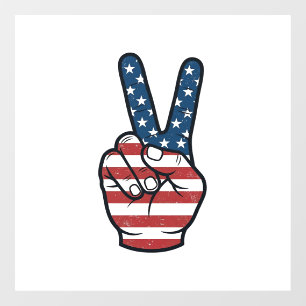 Vintage Patriotic Peace Sign Hand Vector Design_1