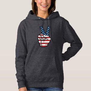Vintage Patriotic Peace Sign Hand Vector Design_1 Hoodie