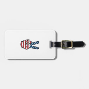 Vintage Patriotic Peace Sign Hand Vector Design_1 Luggage Tag