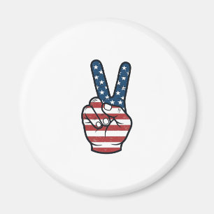 Vintage Patriotic Peace Sign Hand Vector Design_1 Magnet