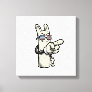 Vintage Patriotic Pointing Hand Cartoon Shirt_1 Canvas Print