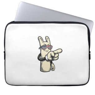 Vintage Patriotic Pointing Hand Cartoon Shirt_1 Laptop Sleeve