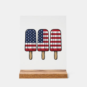 Vintage Patriotic Popsicle Flag Shirt Design_1 Acrylic Sign
