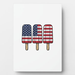Vintage Patriotic Popsicle Flag Shirt Design_1 Plaque