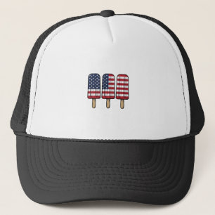 Vintage Patriotic Popsicle Flag Shirt Design_1 Trucker Hat