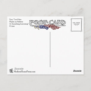 Vintage Patriotic Postcard Back - Customisable