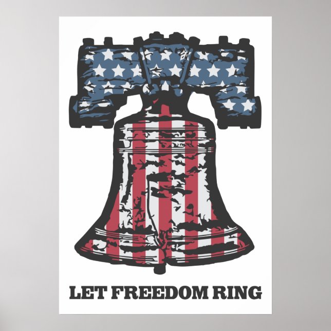 Vintage Patriotic Poster - Americana Liberty Bell (Front)