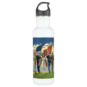Vintage Patriotic, Proud Military Personnel Heros 710 Ml Water Bottle