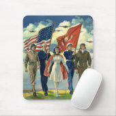 Vintage Patriotic, Proud Military Personnel Heros Mouse Mat (With Mouse)