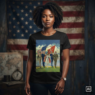 Vintage Patriotic, Proud Military Personnel Heros T-Shirt