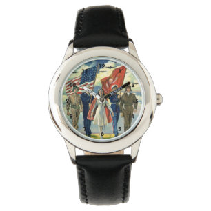 Vintage Patriotic, Proud Military Personnel Heros Watch