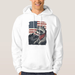 Vintage Patriotic Racoon Mountain Flag Shirt Desi