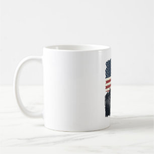 Vintage Patriotic Racoon Mountain Flag Shirt Desi Coffee Mug