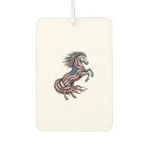 Vintage Patriotic Rearing Horse Vector Shirt Desig Car Air Freshener