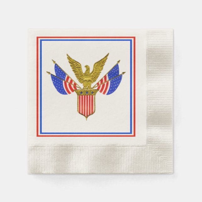 Vintage Patriotic Red White and Blue Napkin (Front)