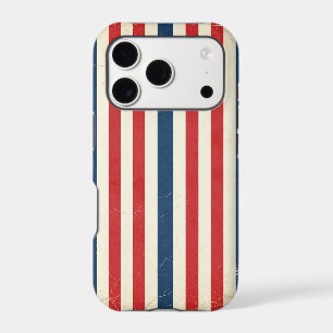 Vintage Patriotic Red White Blue Stripes