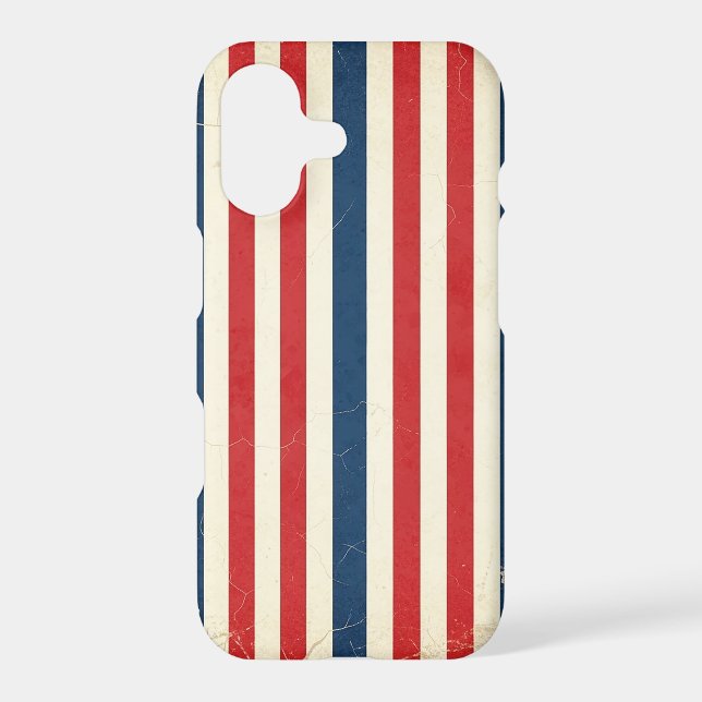 Vintage Patriotic Red White Blue Stripes (Back)