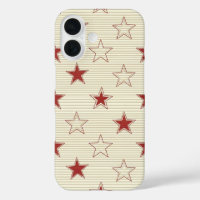 Vintage Patriotic Red & White Stars Seamless Patte