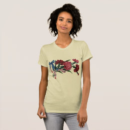 Vintage Patriotic Ribbon & Flowers Womens Slim Fit T-Shirt