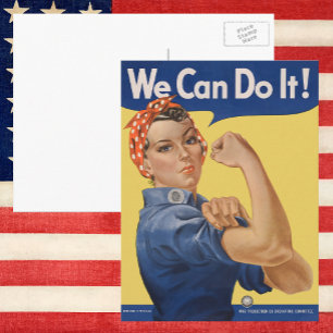 Vintage Patriotic Rosie the Riveter, We Can Do It! Postcard