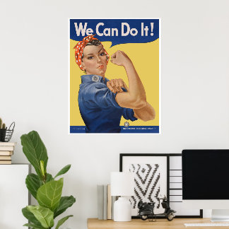 Vintage Patriotic Rosie the Riveter, We Can Do It! Poster
