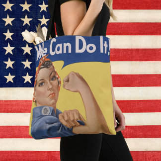 Vintage Patriotic Rosie the Riveter, We Can Do It! Tote Bag