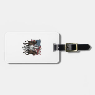 Vintage Patriotic Running Horses Vector Design_1 Luggage Tag