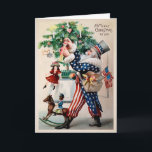 Vintage Patriotic Santa Claus Christmas Card<br><div class="desc">Vintage patriotic Santa Claus Christmas card.  High quality,  custom restored vintage image.</div>