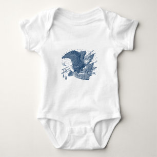Vintage Patriotic Screaming Eagle USA Flag Arrows Baby Bodysuit