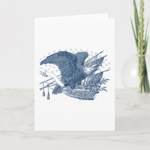 Vintage Patriotic Screaming Eagle USA Flag Arrows Card