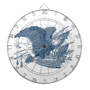 Vintage Patriotic Screaming Eagle USA Flag Arrows Dartboard
