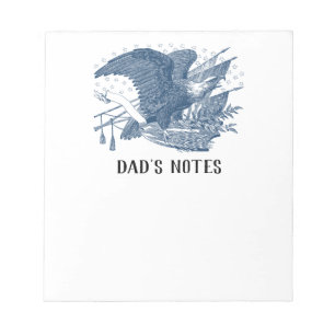Vintage Patriotic Screaming Eagle USA Flag Arrows Notepad