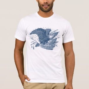 Vintage Patriotic Screaming Eagle USA Flag Arrows T-Shirt