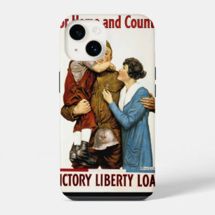 Vintage Patriotic Soldier for Victory Liberty Loan iPhone 14 Case