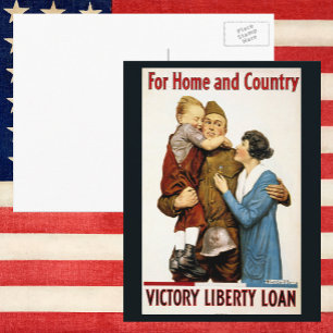 Vintage Patriotic Soldier for Victory Liberty Loan Postcard