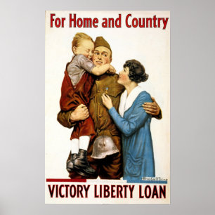 Vintage Patriotic Soldier for Victory Liberty Loan Poster