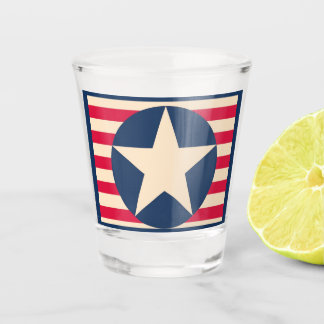 Vintage Patriotic Stars and Stripes Shot Glass
