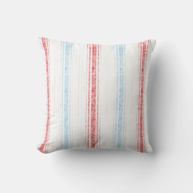 Vintage Patriotic Style Striped Pillow (Front)
