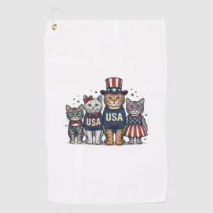 Vintage Patriotic Sunflower Love Shirt Design_1 Golf Towel