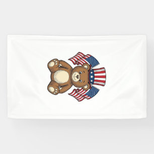 Vintage Patriotic Teddy Bear Vector Design_1 Banner
