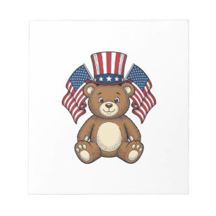 Vintage Patriotic Teddy Bear Vector Design_1 Notepad